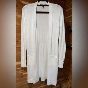 White House Black Market White Lightweight Duster Cardigan - Size S